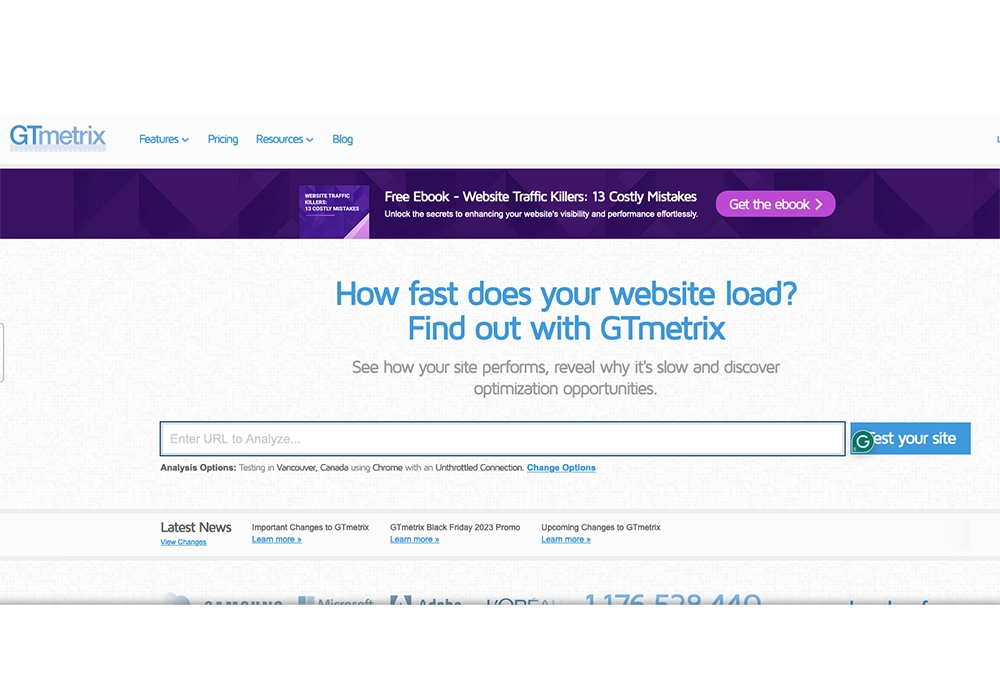 Improve your website's loading speed with gtmetrix to boost mobile conversion rates.