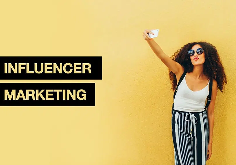 An image of a woman demonstrating influencer marketing.